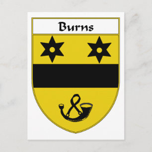 Burns Coat of Arms/Family Crest Postcard