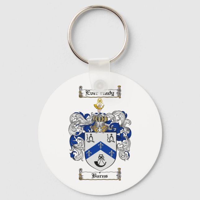 BURNS FAMILY CREST -  BURNS COAT OF ARMS KEYCHAIN (Front)