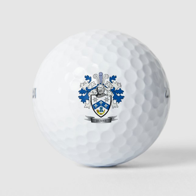 Burns Family Crest Coat of Arms Golf Balls (Front)