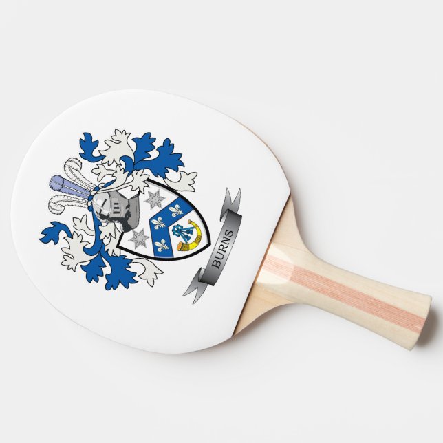 Burns Family Crest Coat of Arms Ping Pong Paddle (Side)