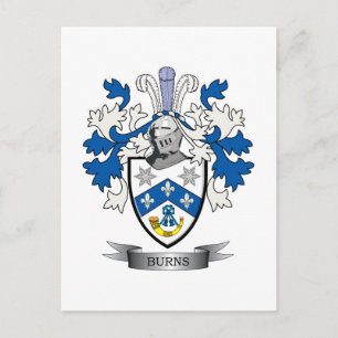 Burns Family Crest Coat of Arms Postcard