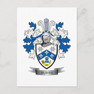 Burns Family Crest Coat of Arms Postcard