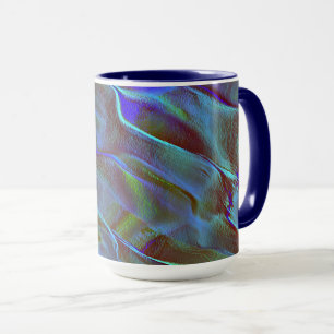Burnt blue green digital grainy rocky satin shade  mug
