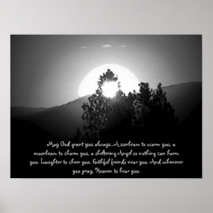 Burnt by a moonbeam with Irish Blessing Poster