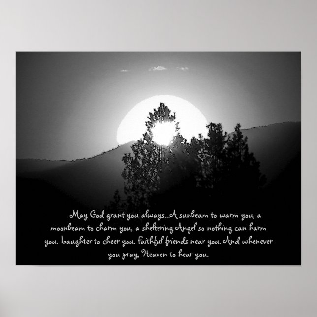 Burnt by a moonbeam with Irish Blessing Poster (Front)