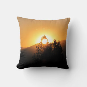 Burnt by a sunset throw pillow