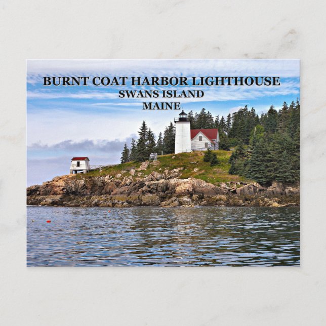 Burnt Coat Harbour Lighthouse, Maine Postcard (Front)