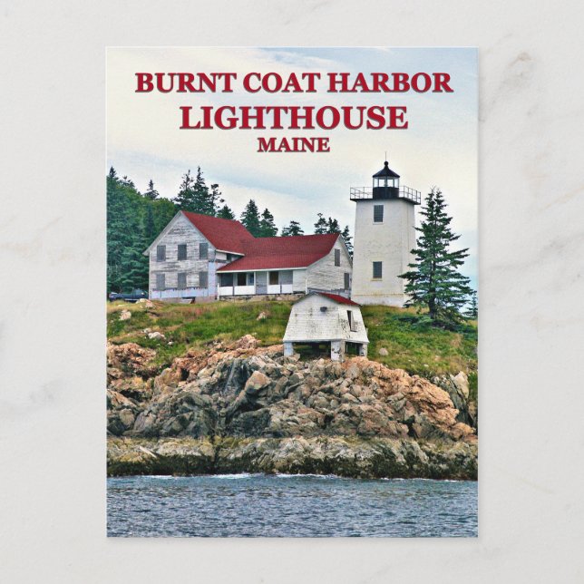 Burnt Coat Harbour Lighthouse, Maine Postcard (Front)