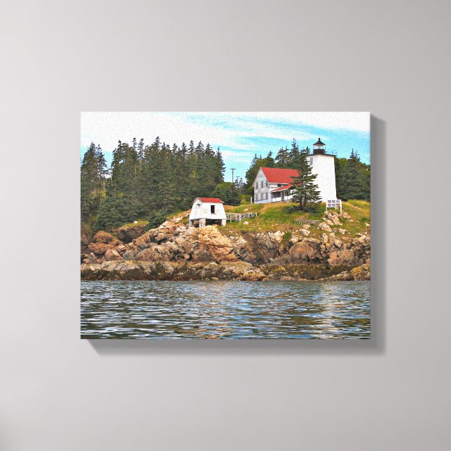 Burnt Coat Harbour Lighthouse Maine Wrapped Canvas (Front)
