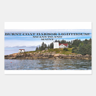 Burnt Coat Harbour Lighthouse, Swans Island Maine Sticker