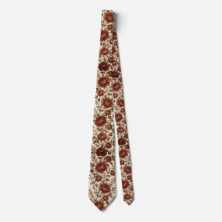 Burnt Copper Peony & Rose Wedding Floral Tie