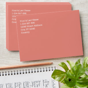 Burnt coral simple minimalist envelope