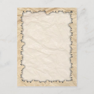 Burnt Edges on Crinkle Paper Postcard