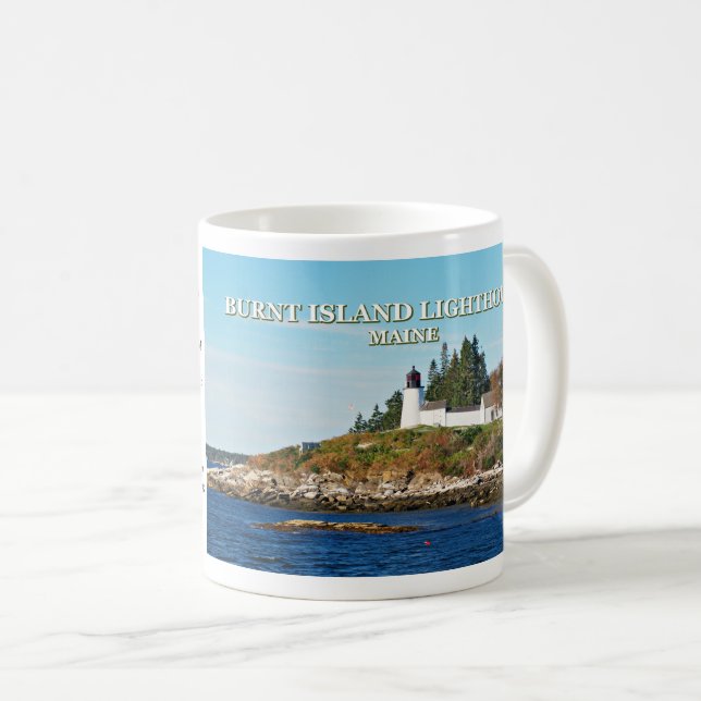 Burnt Island Lighthouse, Maine Mug (Front Right)