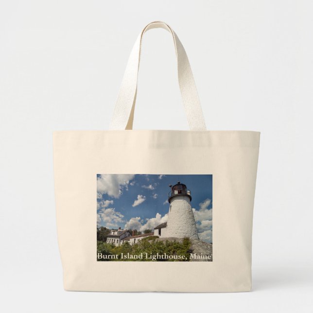 Burnt Island Lighthouse, Maine Tote Bag (Front)