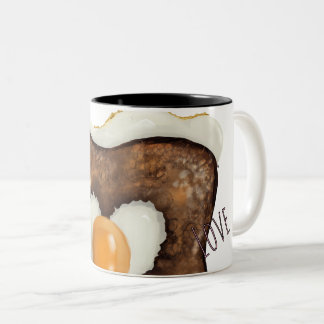 Burnt Love - Egg in a Hole (Toast!) Two-Tone Coffee Mug