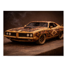 Burnt Match Vintage Muscle Car — Affiche Texturée