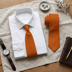 Burnt Orang Custom Monogram Initial Letter Repeat Tie