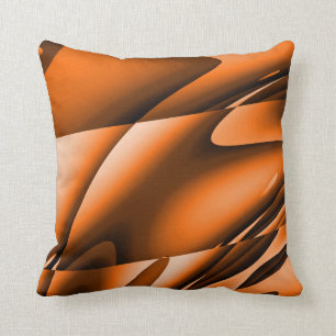 Burnt Orange Abstract Modern Throw Pillow