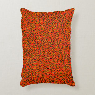 burnt orange accent throw pillows pattern