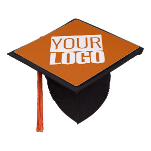 burnt orange - add your bold logo graduation cap topper