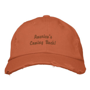 Burnt Orange - America's Coming Back Embroidered Hat