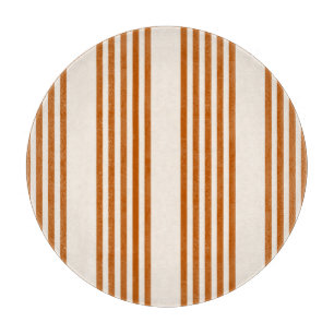 Burnt orange and beige five stripe pattern cutting board