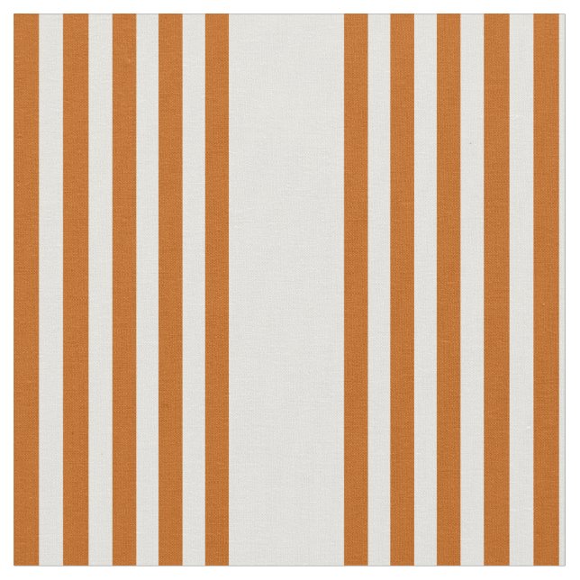 Burnt orange and beige five stripe pattern fabric (Close Up)