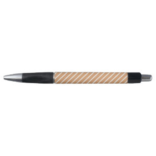Burnt orange and beige five stripe pattern pen