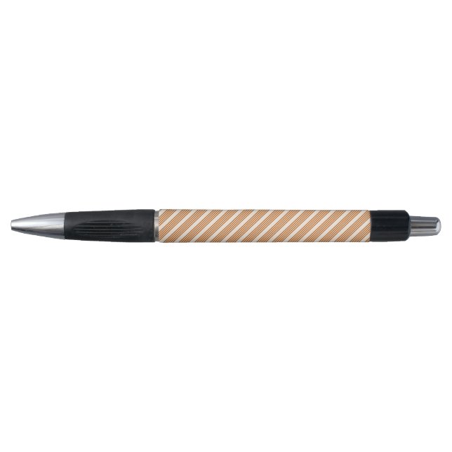 Burnt orange and beige five stripe pattern pen (Front)