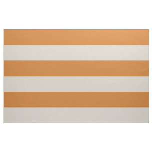 Burnt Orange and Beige Wide Stripes Large Scale Fabric