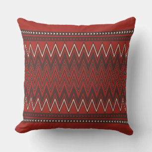 Burnt Orange and Brown geometric Throw Pillow