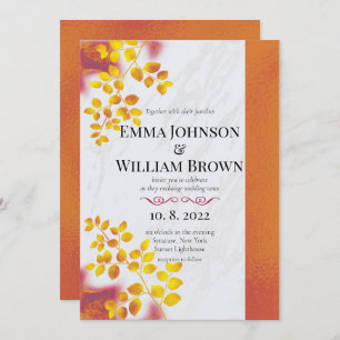 Burnt Orange and Burgundy Wedding   Invitation