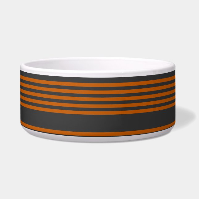 Burnt orange and charcoal five stripe pattern (Front)