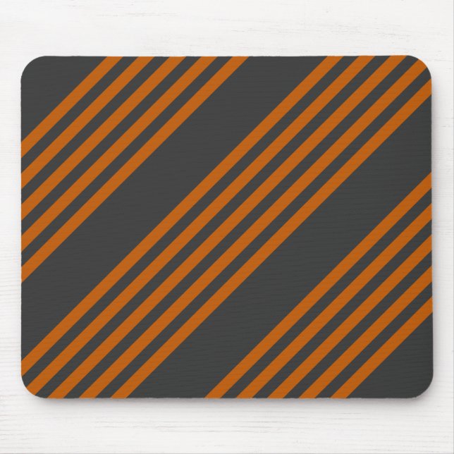Burnt orange and charcoal five stripe pattern mouse pad (Front)