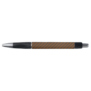 Burnt orange and charcoal five stripe pattern pen