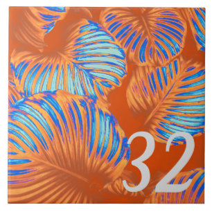 Burnt Orange and Electric Blue Tile