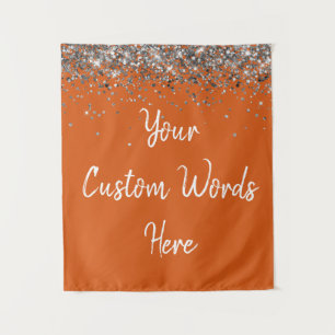 Burnt Orange and Silver Birthday Party Photo Booth Tapestry