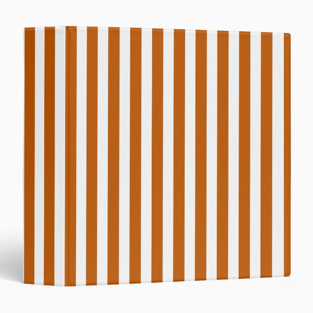 Burnt orange and white candy stripes binder (Front/Spine)