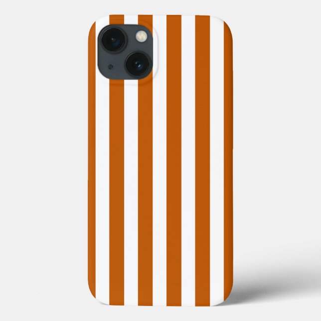 Burnt orange and white candy stripes Case-Mate iPh iPhone Case (Back)