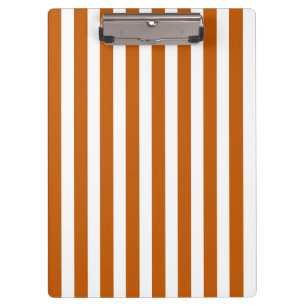 Burnt orange and white candy stripes clipboard