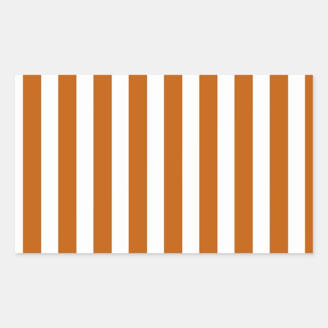 Burnt orange and white candy stripes sticker (Front)