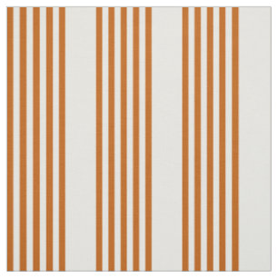 Burnt orange and white five stripe pattern fabric