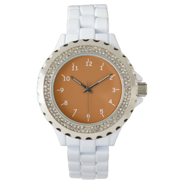 Burnt Orange and White Watch (Front)