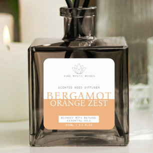 Burnt orange bergamot reed diffuser product label