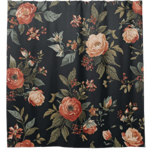 Burnt Orange Black Sage Dark Cottagecore Floral