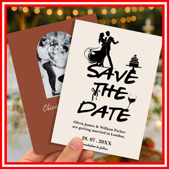Burnt Orange Boho Terracotta Wedding Save The Date (Creator Uploaded)