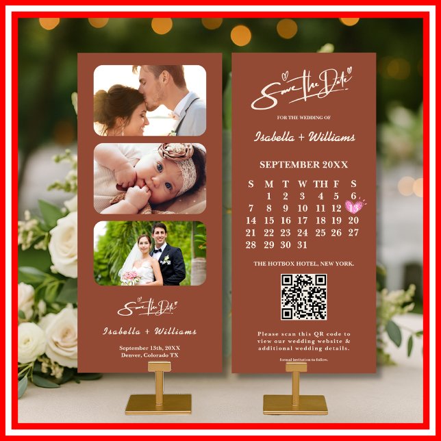 Burnt Orange Boho Terracotta Wedding Save The Date (Creator Uploaded)