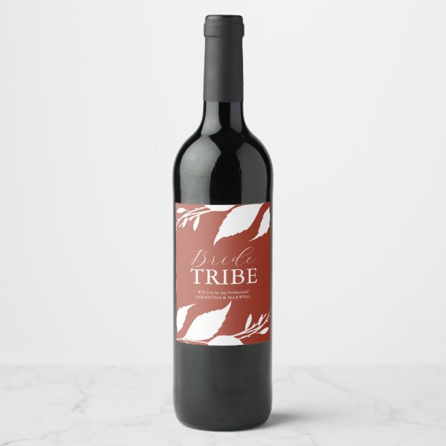 Burnt Orange Bridesmaid Proposal Label (Front)
