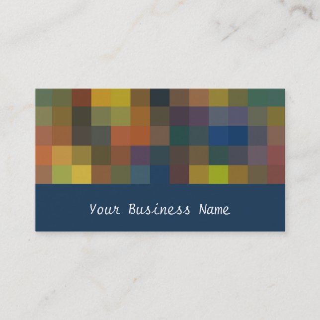 Burnt Orange, Browns, Navy Abstract Business Card (Front)